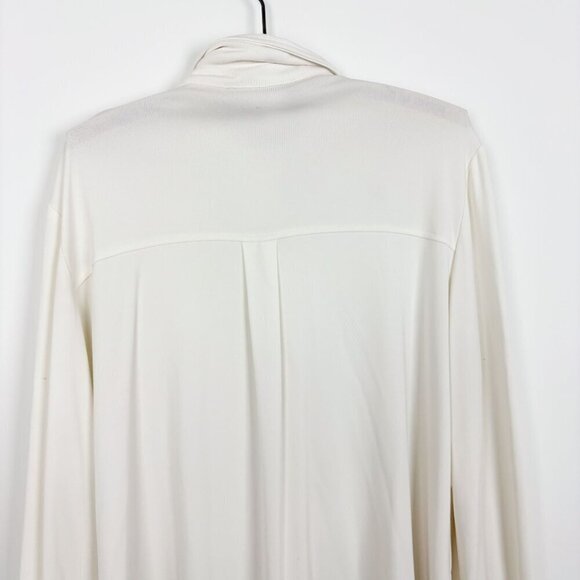 Franco Mirabelli Vintage Off White Button Up Blouse Medium Preppy - Picture 7 of 7